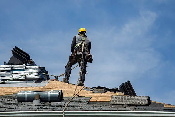Professional Gutter Installation technician working in North Grafton, MA